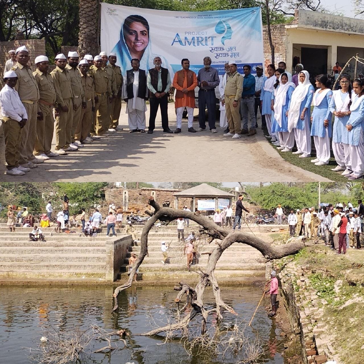 निरंकारी मिशन के सैकड़ों सेवादार एंव संतो ने की सगरा की साफ सफाई दिया स्वच्छता का संदेश