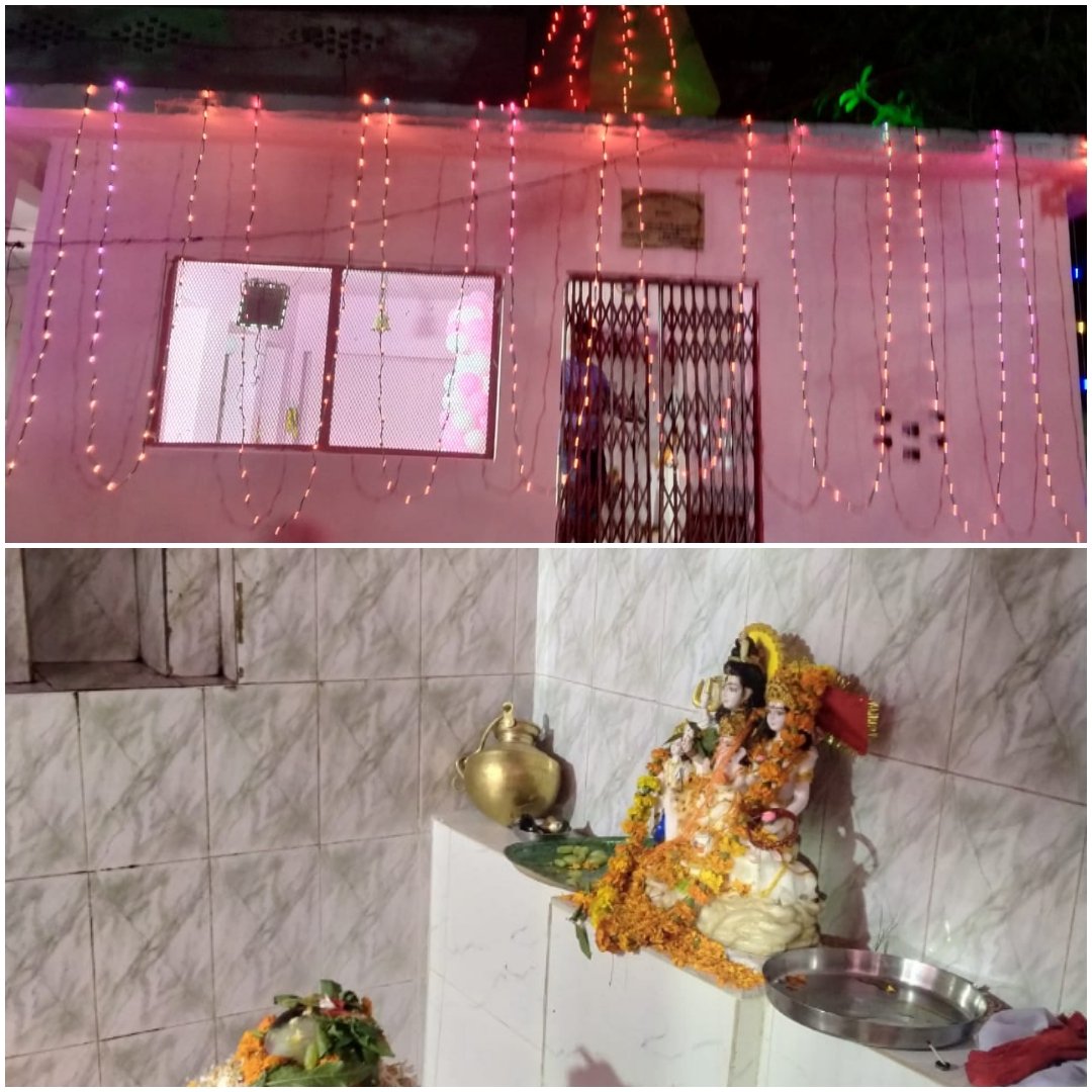 मंदिर में विराजमान हुए माता पार्वती संग शिव, भंण्डारे  में शामिल हुए श्रद्धालु