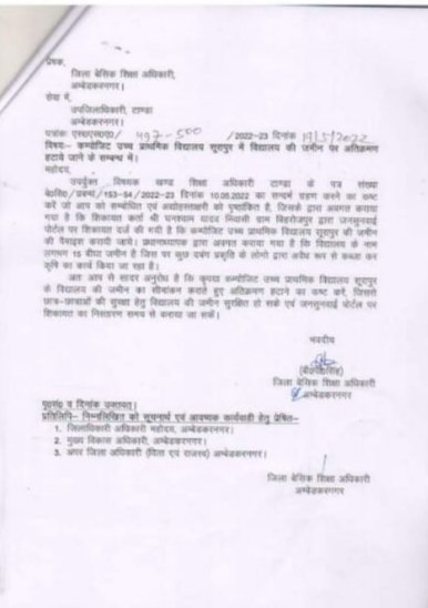 उच्च प्राथमिक विद्यालय के 15 बीघे की जमीन पर दबंगों का कब्जा