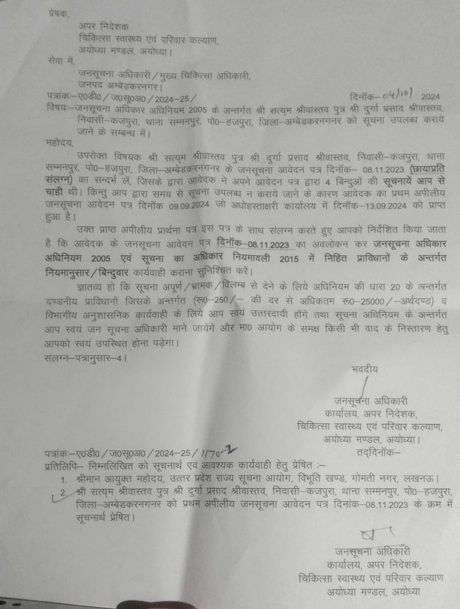 मण्डलीय अपर निदेशक के आदेश को नहीं मानते मुख्य चिकित्सा अधिकारी