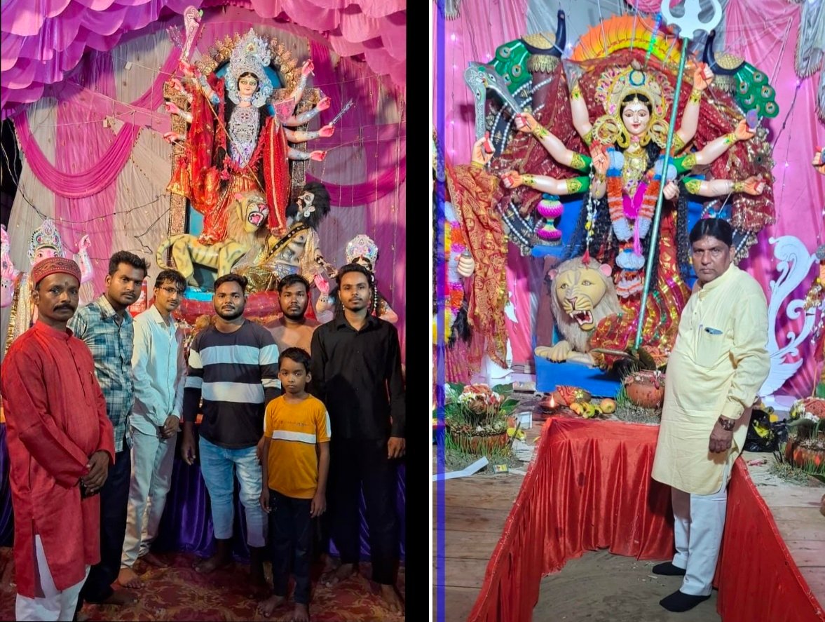 घुरहुपुर मे मां दुर्गा के पंडालों में उमड़ रही भक्तों की भीड़