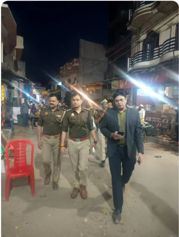 बसखारी थाना अध्यक्ष ने किया पैदल मार्च