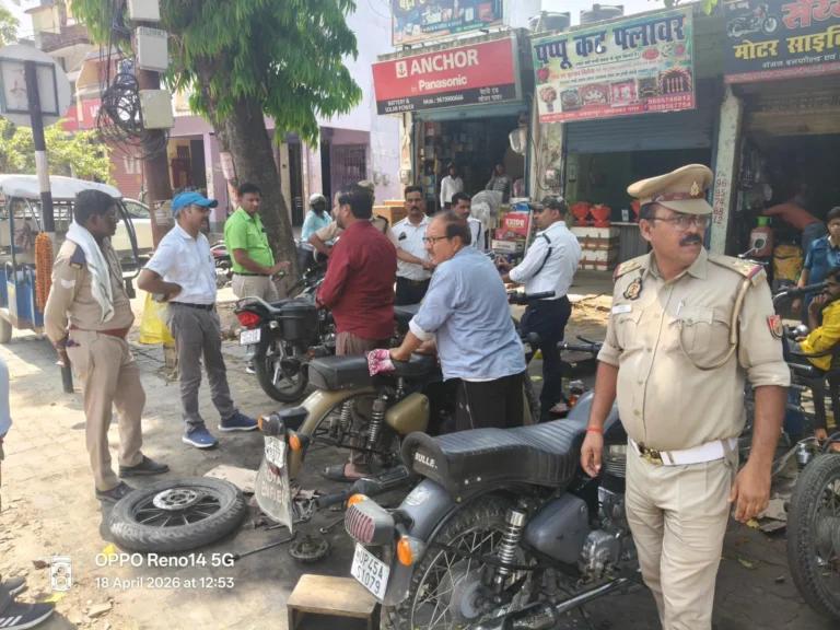 मॉडिफाइड साइलेंसर लगे वाहनों के विरुद्ध चला अभियान