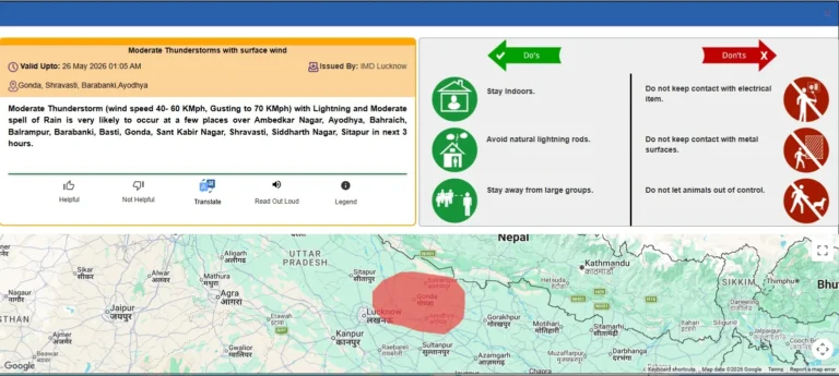 मौसम विभाग ने जारी किया अलर्ट