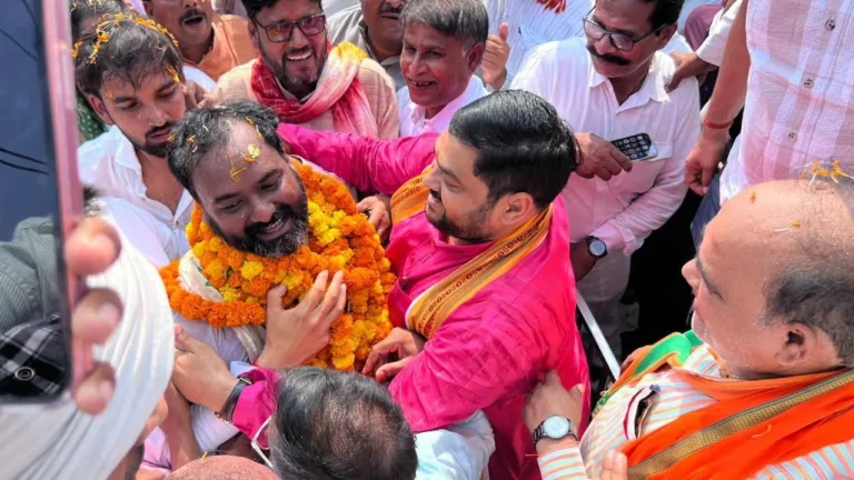 नवनियुक्त भाजपा जिला अध्यक्ष का प्रथम आगमन पर हुआ भव्य स्वागत