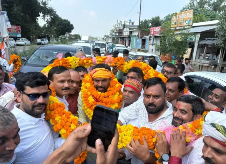 प्रथम आगमन पर नवनियुक्त जिलाध्यक्ष अभिमन्यु अग्रहरि का ज़िले में हुआ भव्य स्वागत